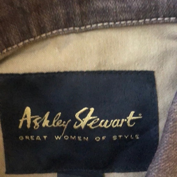 Ashley Stewart Brown Zipper Front Denim Jacket - Picture 3 of 4